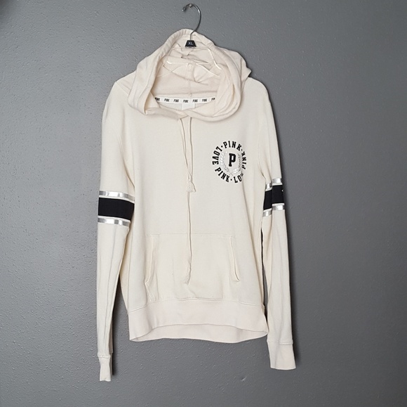 PINK Victoria's Secret Tops - 《VS PINK》Cream LOVE PINK Hoodie
